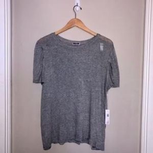 Short Sleeve Tee with Smock Detailed Shoulders